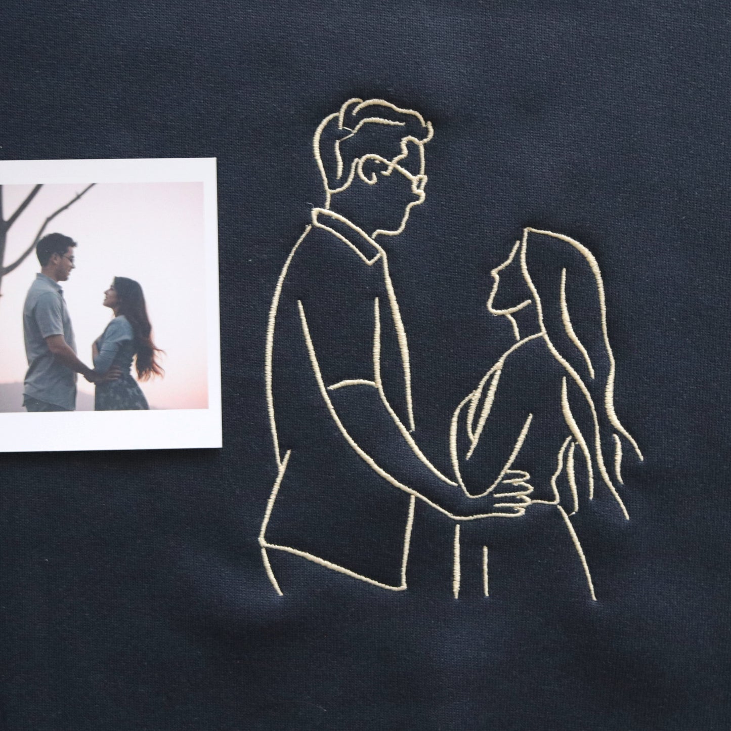 Personalised Hand-drawn Outline Embroidered Sweatshirt