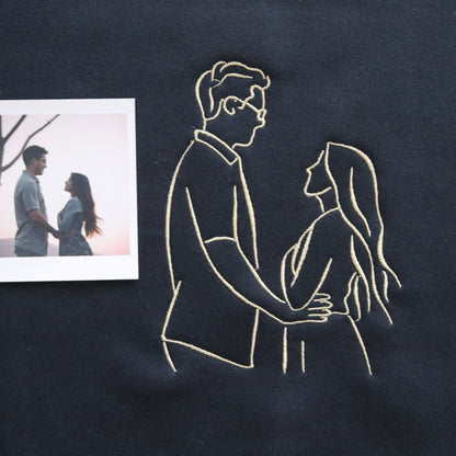 Personalised Hand-drawn Outline Embroidered Sweatshirt