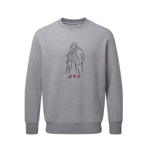 Personalised Hand-drawn Outline Embroidered Sweatshirt