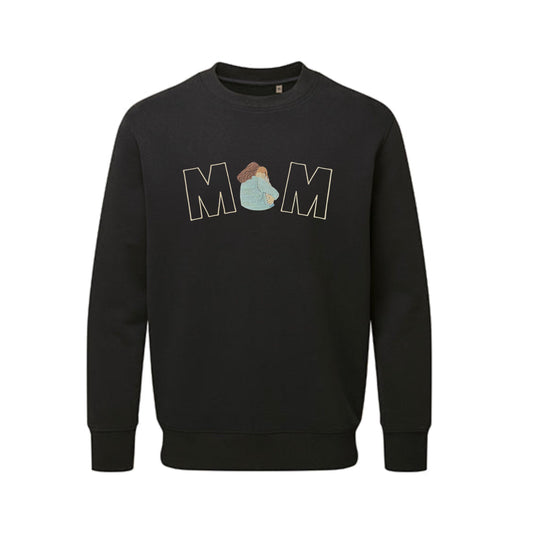 Personalised Sweatshirt "MOM" Photo Outline Embroidered Sweatshirt
