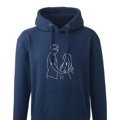 Personalised Hand-drawn Outline Embroidered Hoodies